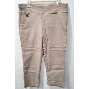 Alfani Womens Khaki Stretch Pull-On Capri Pants Size 4P
